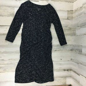 Liz Lange Target Maternity Dress Stretch Fitted Ruched Dress Black Sz S